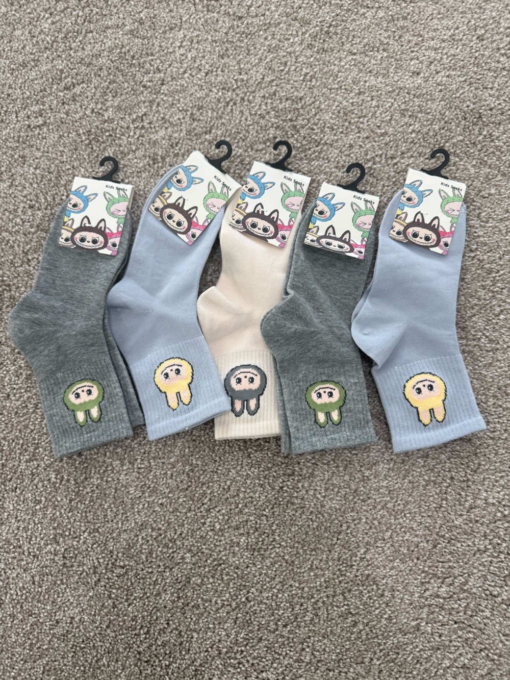 Labubu-Inspired Girls’ Socks Bundle – 5 Pairs – Brand New With Tags